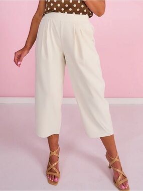 SSYS Jules Barrel Crop Trousers Ivory XS Cream Capsule Pant Minimalist